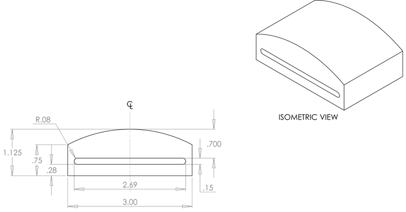 DR-109 inflatable seal profile engineering drawing