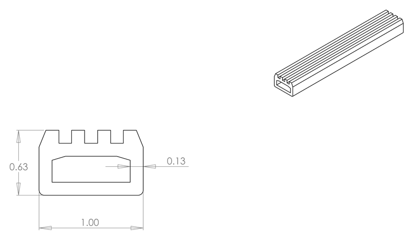 DR-10 inflatable seal profile engineering drawing