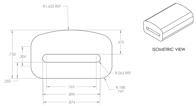 DR-110 inflatable seal profile engineering drawing
