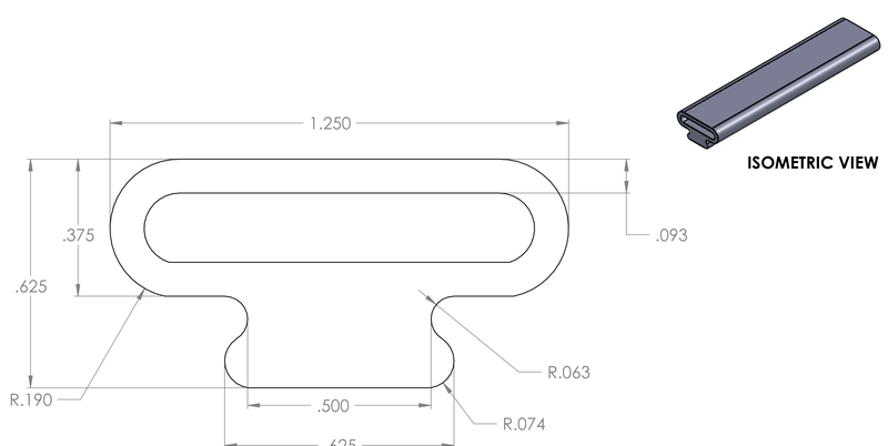 DR-113 inflatable seal profile engineering drawing