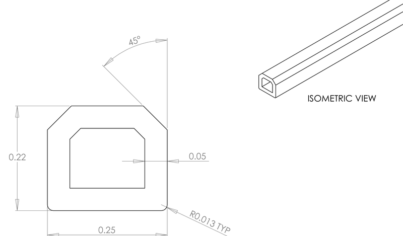 DR-11 inflatable seal profile engineering drawing