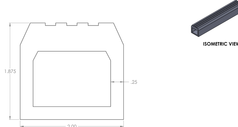 DR-120 inflatable seal profile engineering drawing