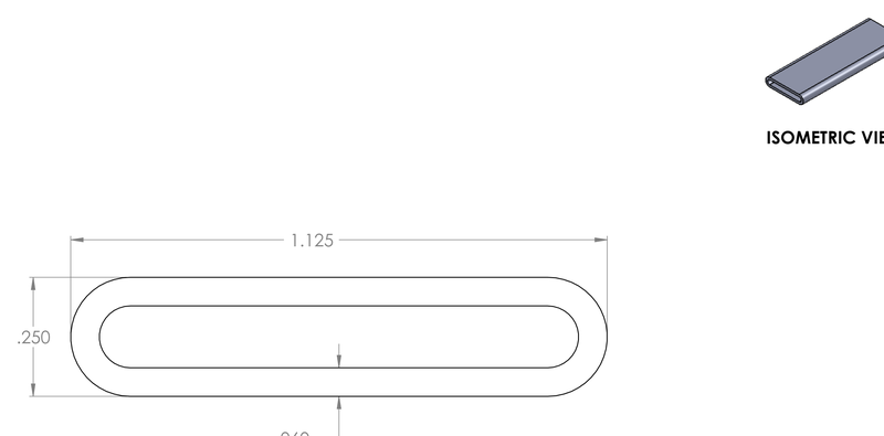 DR-122 inflatable seal profile engineering drawing