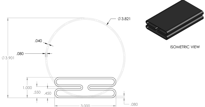 DR-138 inflatable seal profile engineering drawing