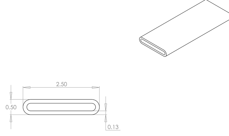 DR-13 inflatable seal profile engineering drawing