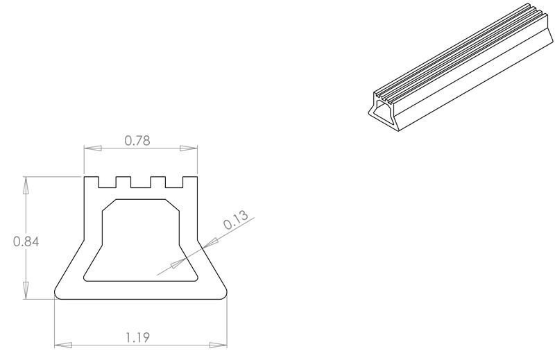 DR-15 inflatable seal profile engineering drawing