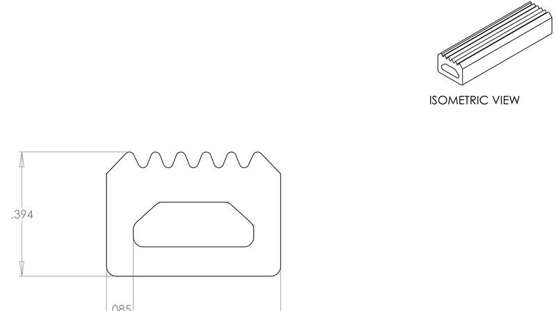 DR-20 inflatable seal profile engineering drawing