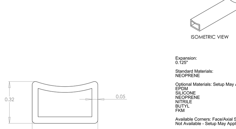DR-27 inflatable seal profile engineering drawing