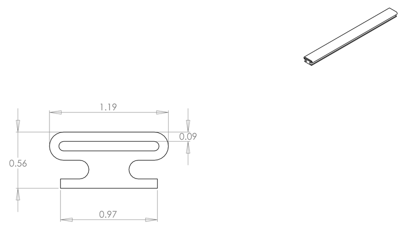 DR-2 inflatable seal profile engineering drawing
