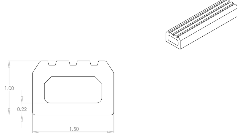 DR-35 inflatable seal profile engineering drawing