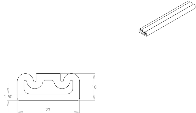 DR-36 inflatable seal profile engineering drawing