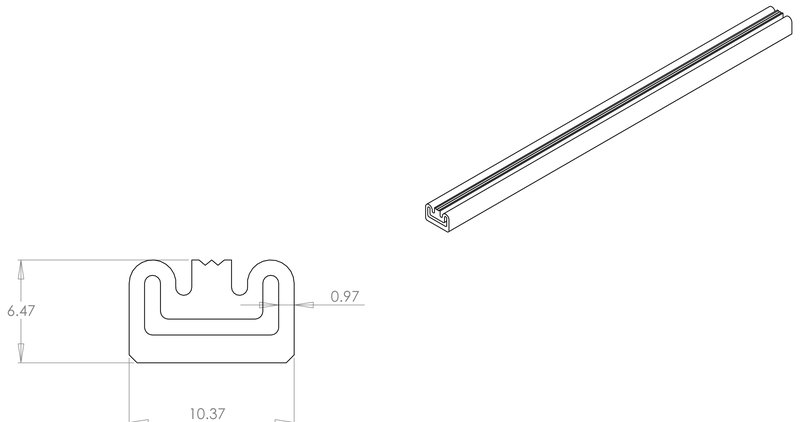 DR-37 inflatable seal profile engineering drawing