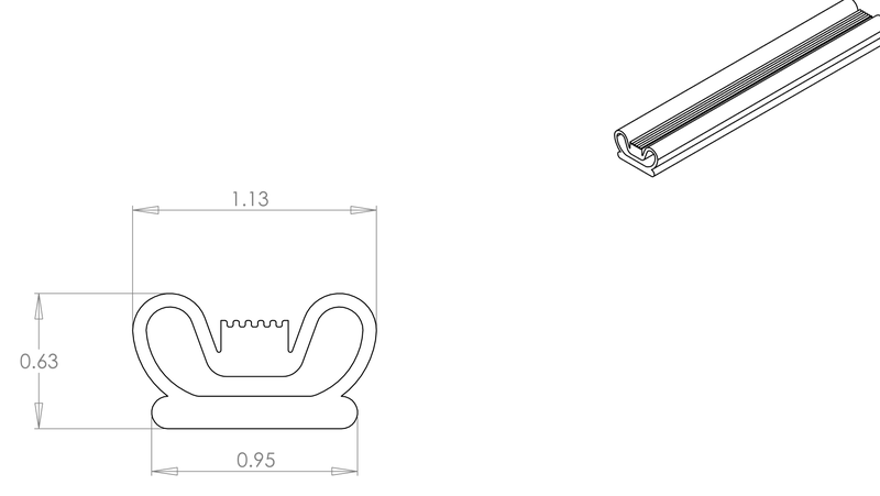 DR-39 inflatable seal profile engineering drawing