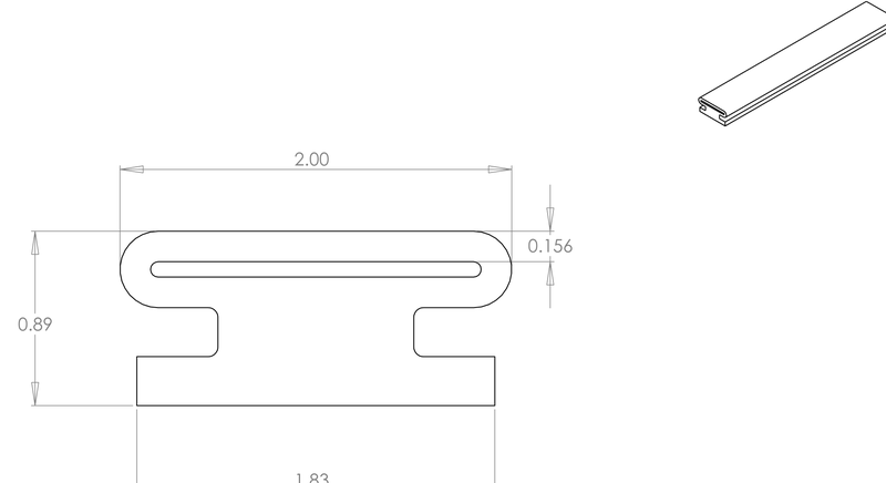 DR-3 inflatable seal profile engineering drawing