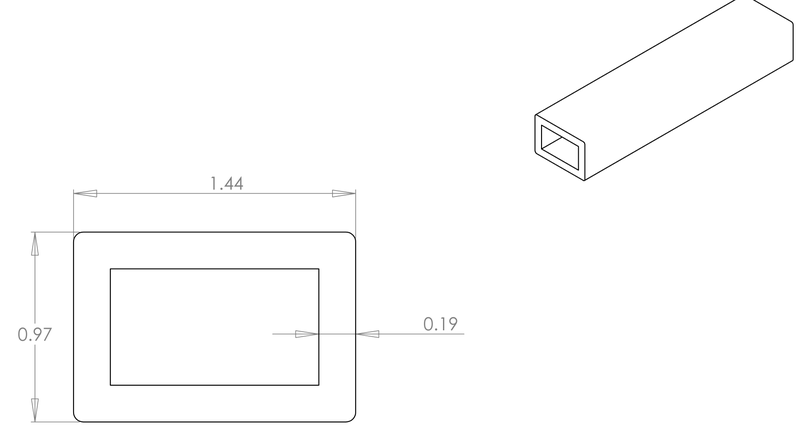 DR-42 inflatable seal profile engineering drawing
