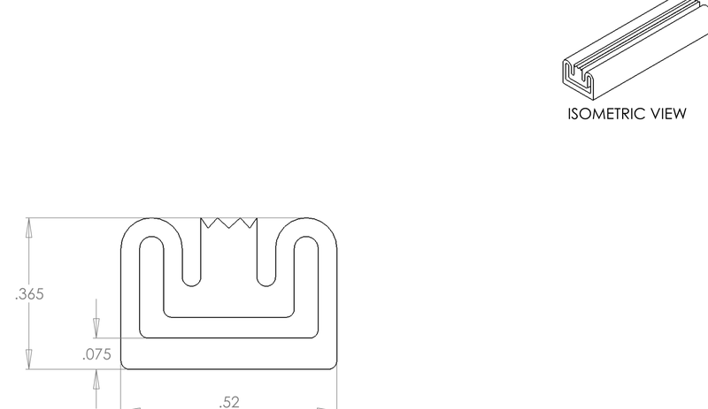 DR-46 inflatable seal profile engineering drawing