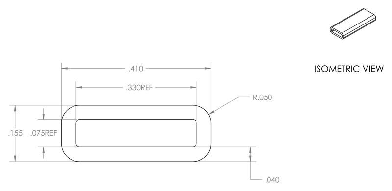 DR-49 inflatable seal profile engineering drawing