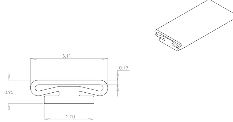 DR-4 inflatable seal profile engineering drawing