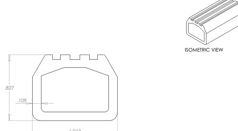 DR-51 inflatable seal profile engineering drawing