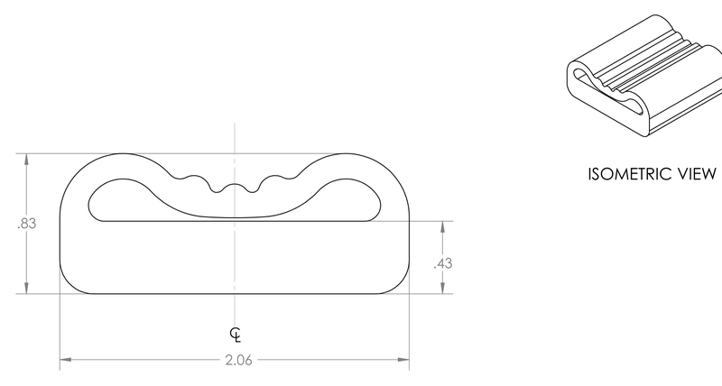 DR-59 inflatable seal profile engineering drawing