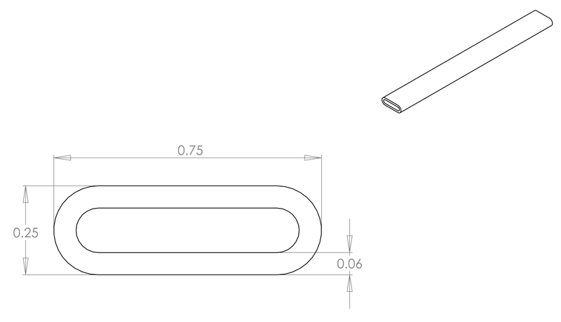 DR-5 inflatable seal profile engineering drawing