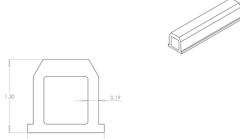 DR-63 inflatable seal profile engineering drawing