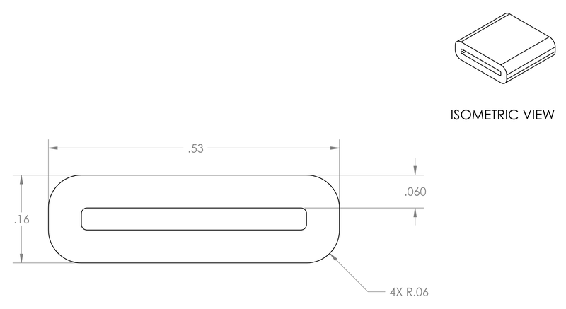 DR-65 inflatable seal profile engineering drawing