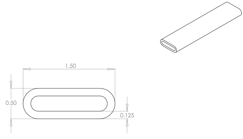 DR-6 inflatable seal profile engineering drawing