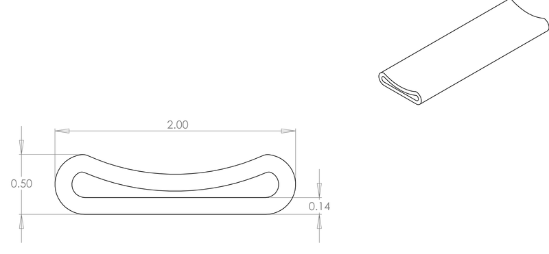 DR-7 inflatable seal profile engineering drawing