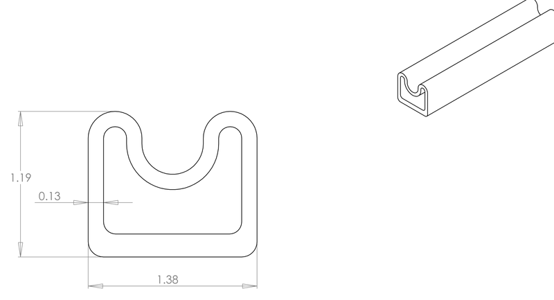 DR-81 inflatable seal profile engineering drawing