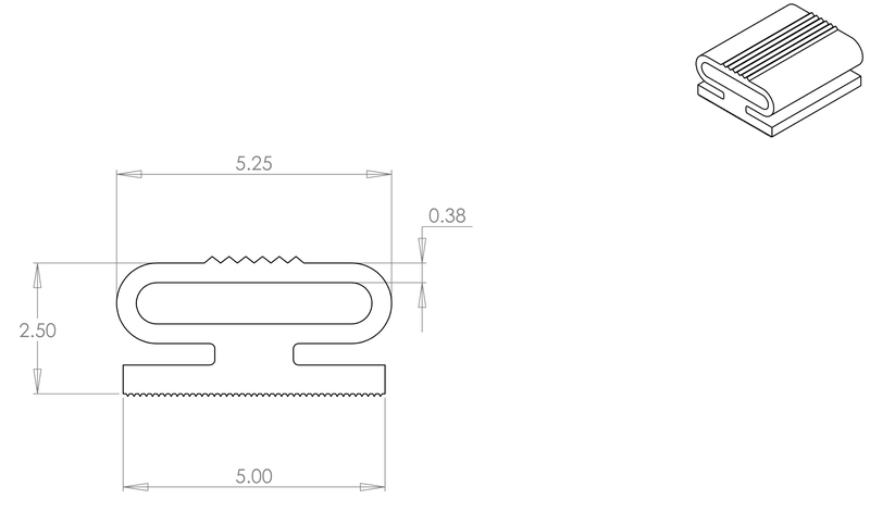 DR-84 inflatable seal profile engineering drawing