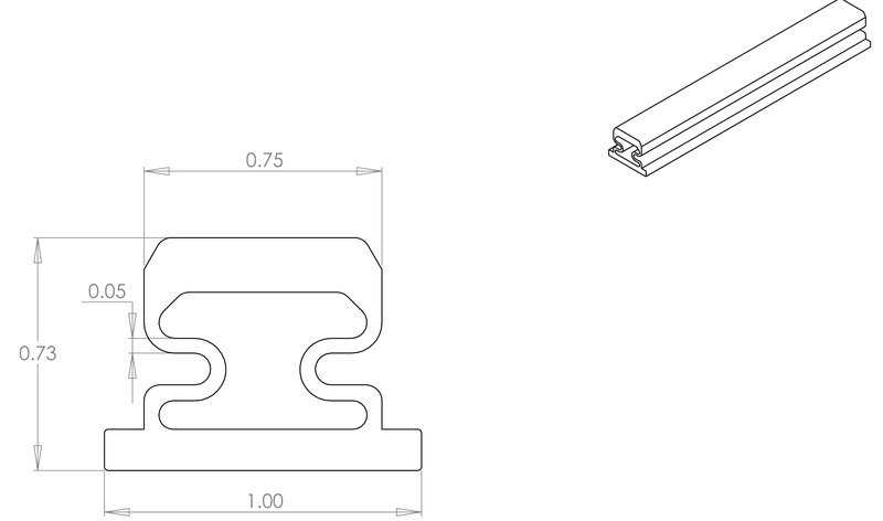 DR-85 inflatable seal profile engineering drawing
