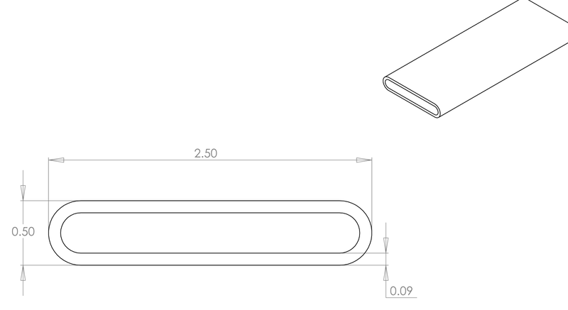 DR-89 inflatable seal profile engineering drawing