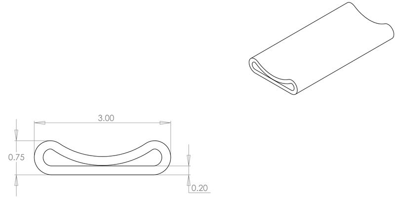 DR-8 inflatable seal profile engineering drawing
