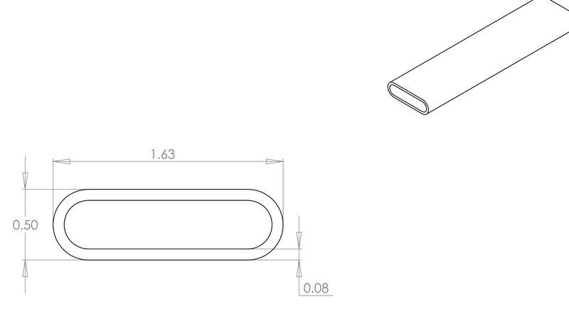DR-91 inflatable seal profile engineering drawing