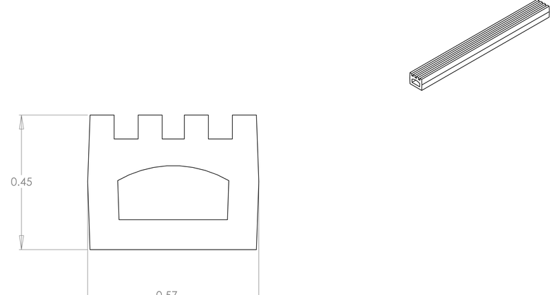 DR-92 inflatable seal profile engineering drawing