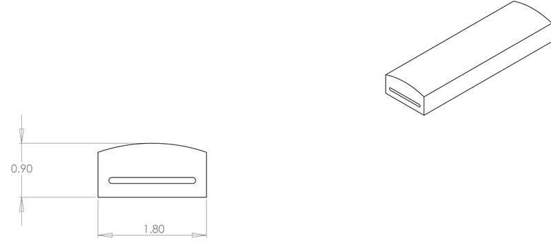 DR-94 inflatable seal profile engineering drawing