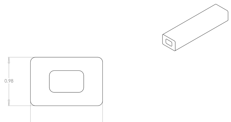 DR-97 inflatable seal profile engineering drawing